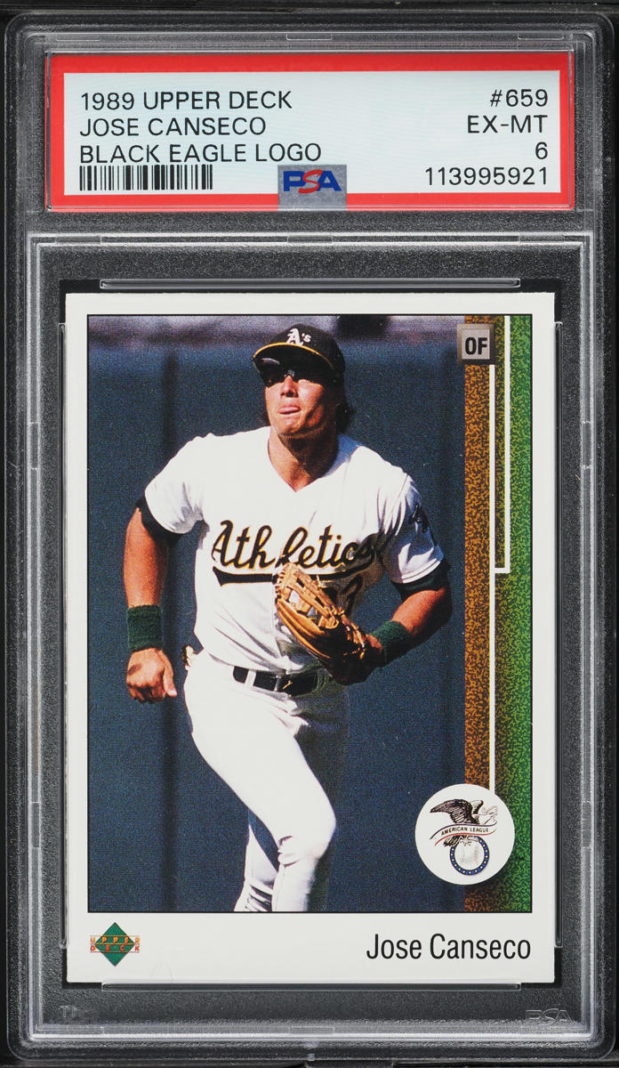 1989 Upper Deck Black Eagle Logo Jose Canseco #659 PSA 6 EXMT