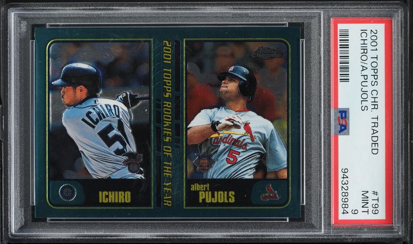 2001 Topps Chrome Traded Ichiro Suzuki & Albert Pujols ROOKIE #T99