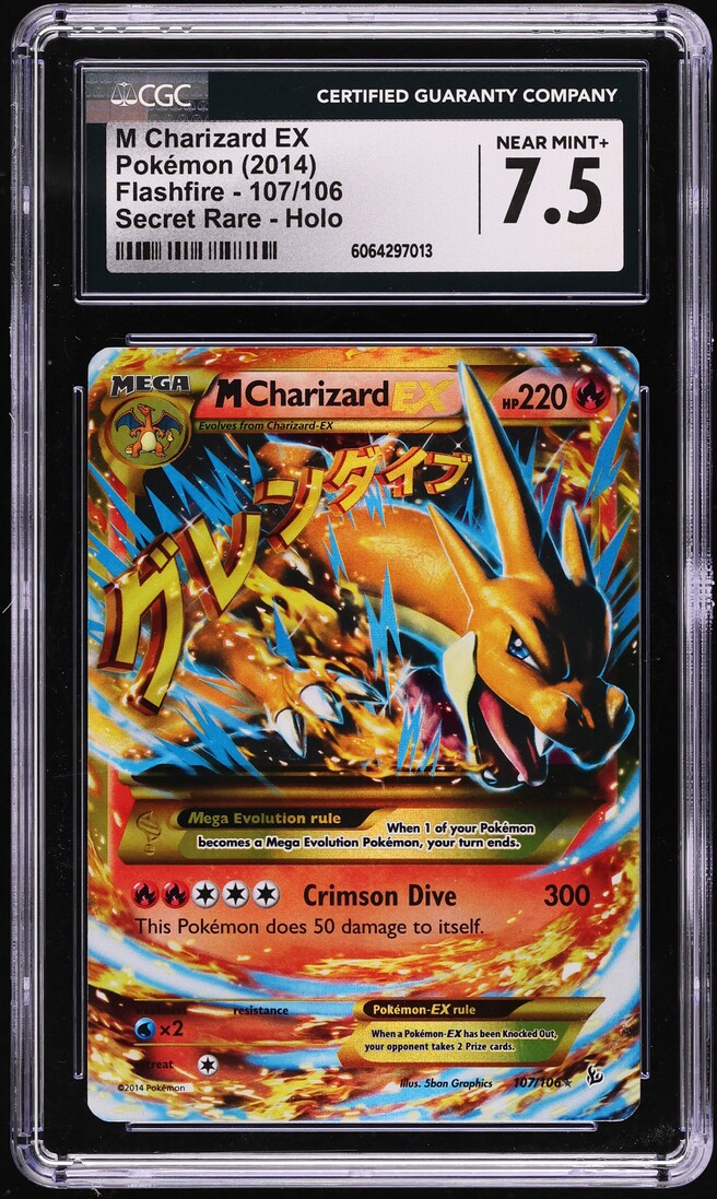 2014 Pokemon XY Flashfire M Charizard EX #107 CGC 7.5 NRMT+ on