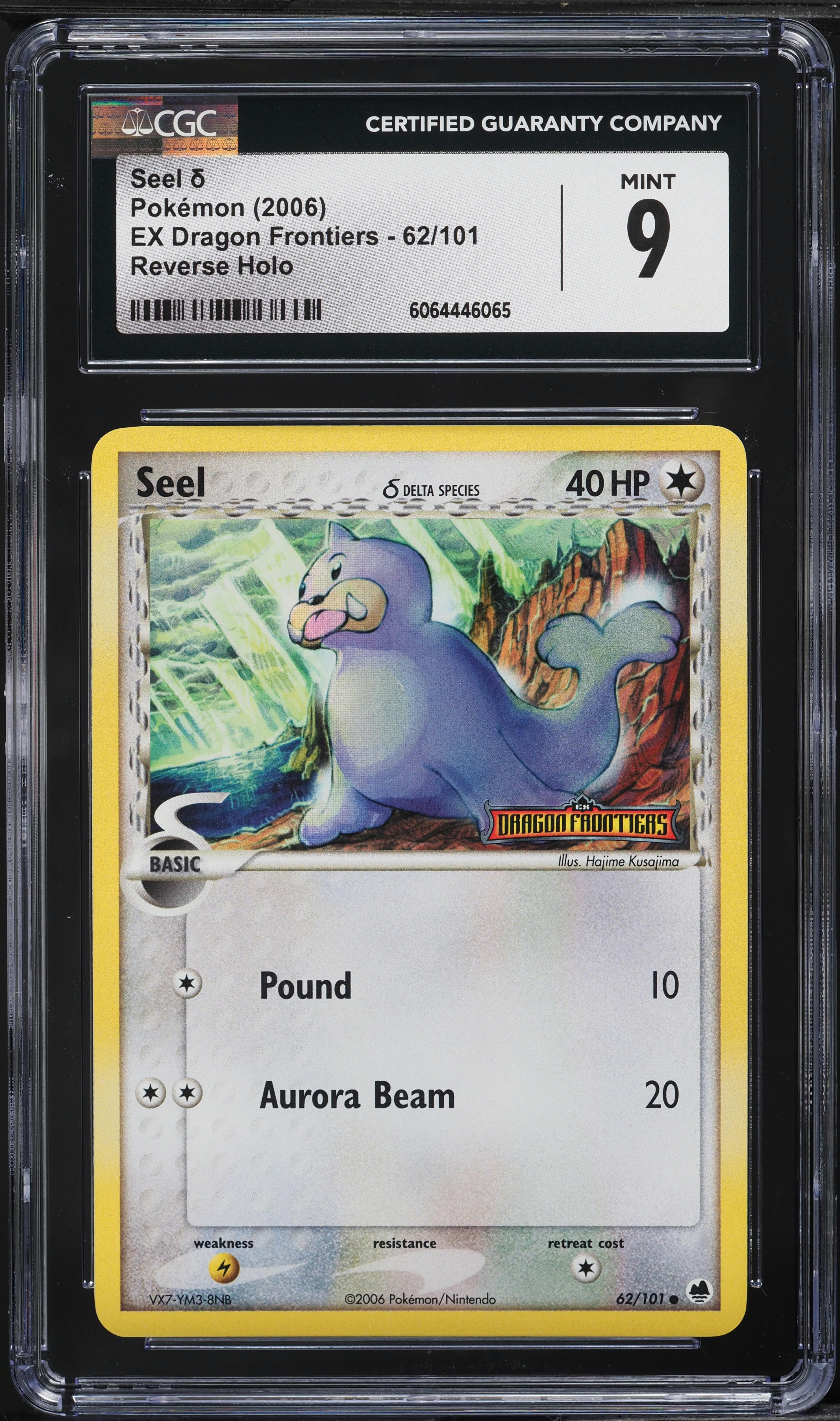 2006 Pokemon EX Dragon Frontiers Reverse Holo Seel #62 CGC 9 MINT