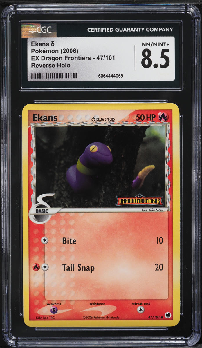 2006 Pokemon EX Dragon Frontiers Reverse Holo Ekans #47 CGC 8.5 NM-MT+