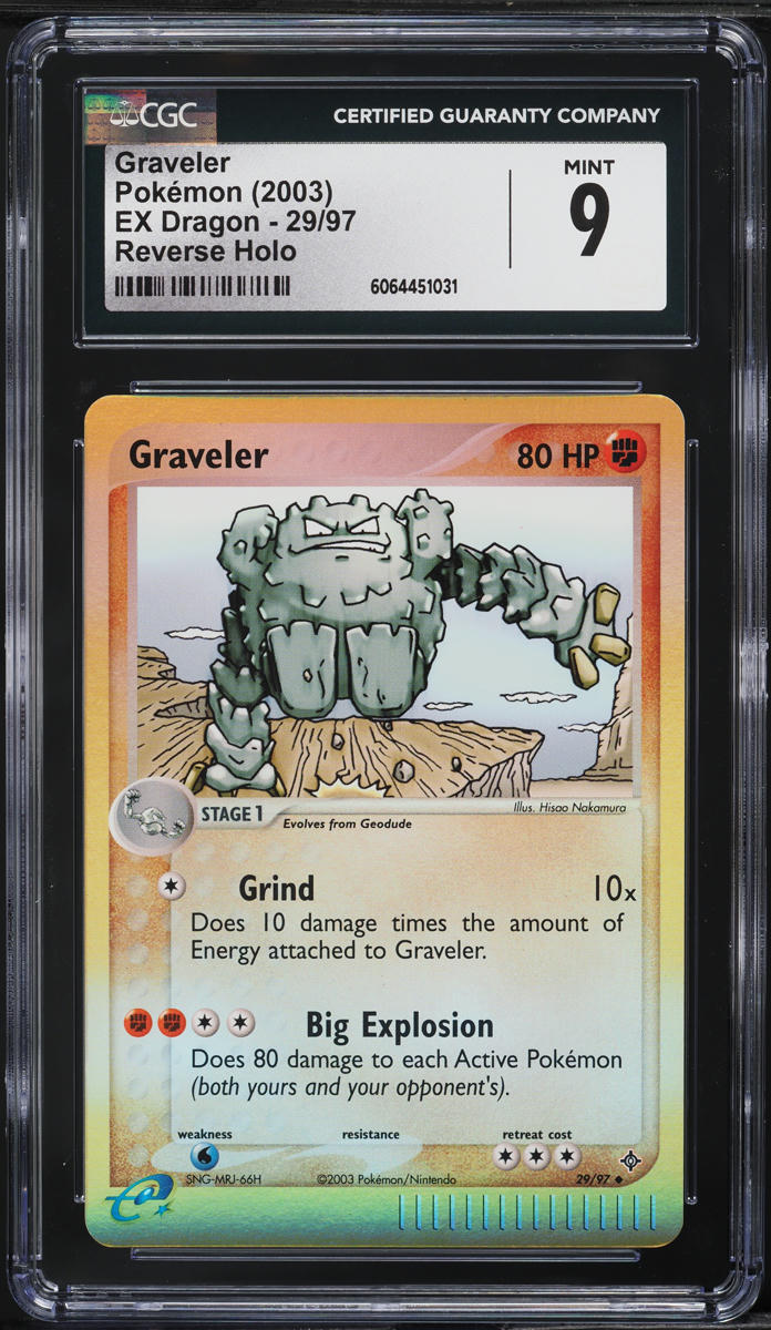 2003 Pokemon EX Dragon Reverse Holo Graveler #29 CGC 9 MINT