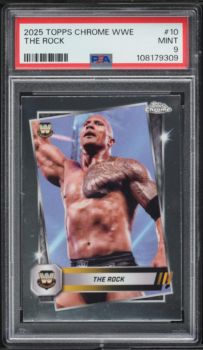 2025 Topps Chrome WWE The Rock #10 PSA 9 MINT on Fanatics Collect