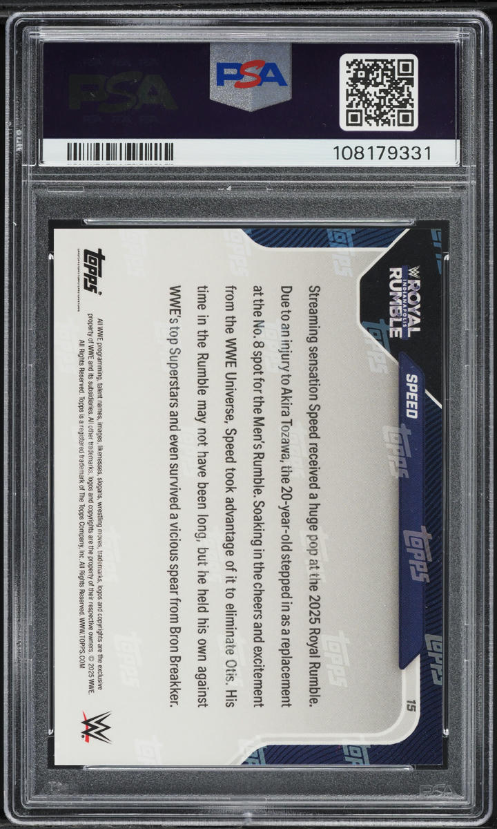2025 Topps Now WWE Speed #15 PSA 10 GEM MINT