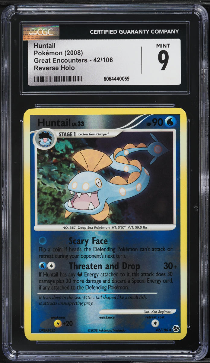 2008 Pokemon DP Great Encounters Reverse Holo Huntail #42 CGC 9 MINT