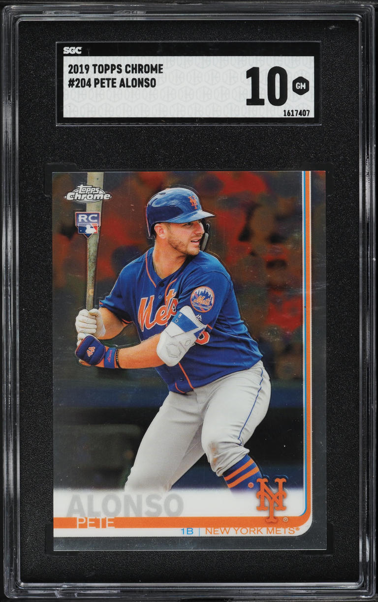 2019 Topps Chrome Pete Alonso ROOKIE #204 SGC 10 GEM MINT