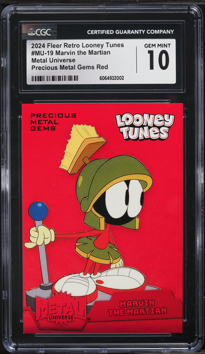 2024 Fleer Retro Looney Tunes Metal Universe PMG Red Marvin Martian /100 CGC 10