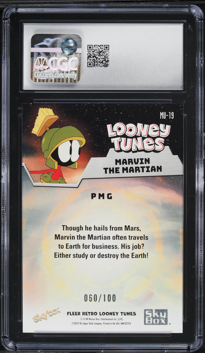 2024 Fleer Retro Looney Tunes Metal Universe PMG Red Marvin Martian /100 CGC 10