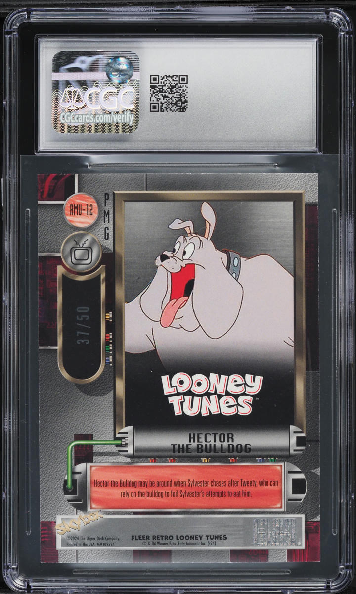 2024 Fleer Retro Looney Tunes Metal Universe PMG Blue Hector Bulldog /50CGC 9