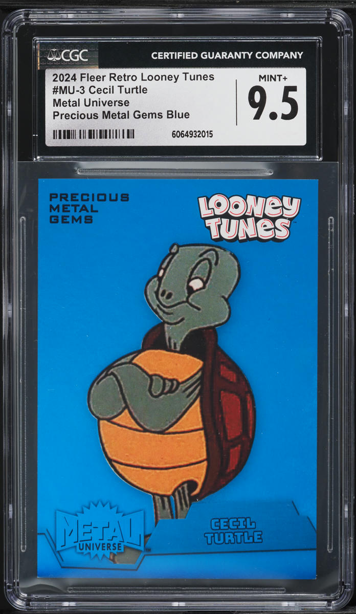 2024 Fleer Retro Looney Tunes Metal Universe PMG Blue Cecil Turtle /50 CGC 9.5