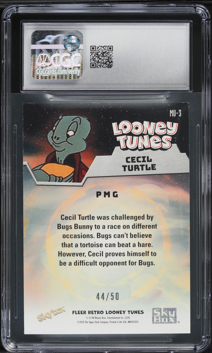 2024 Fleer Retro Looney Tunes Metal Universe PMG Blue Cecil Turtle /50 CGC 9.5
