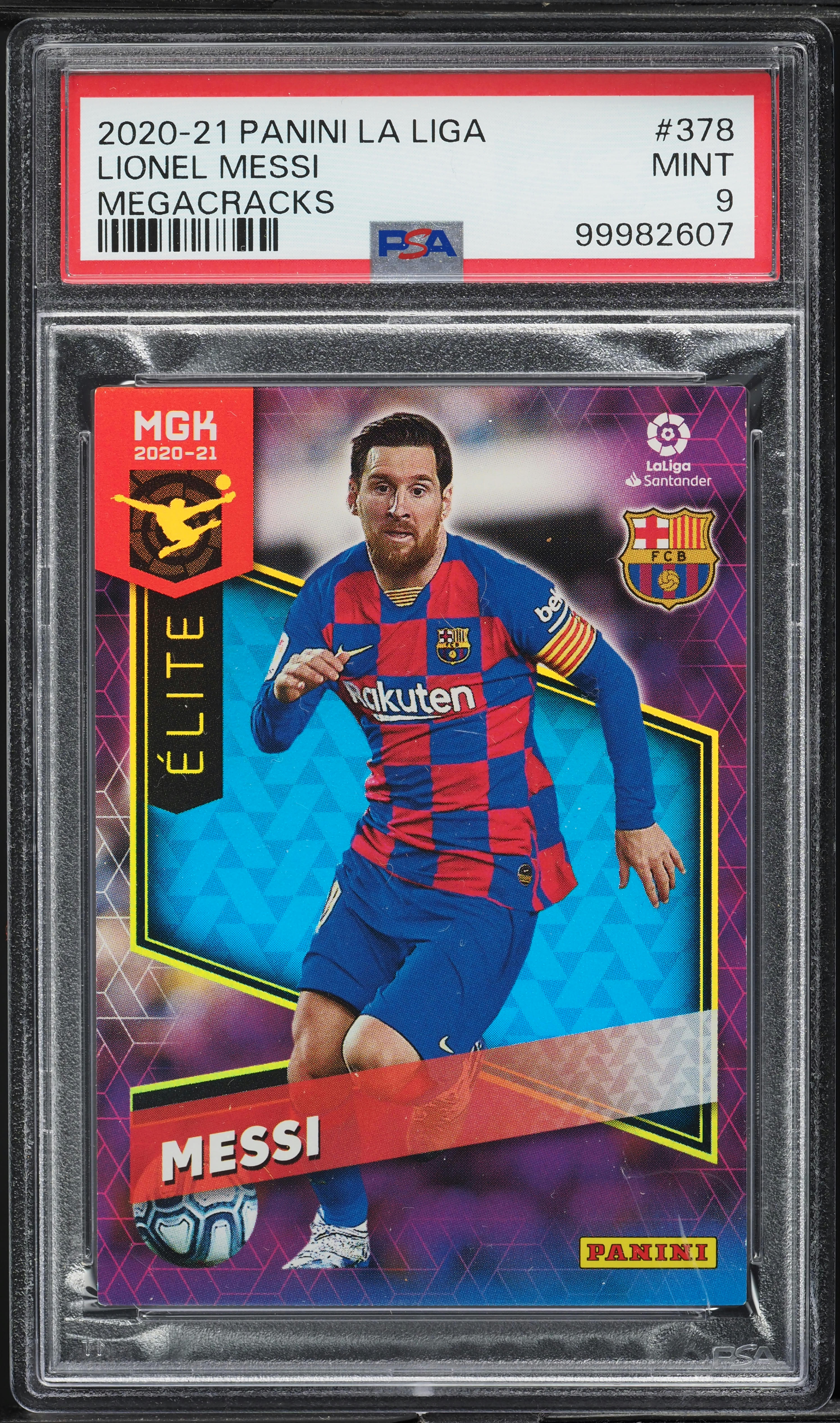 2020 Panini La Liga Mega Cracks Lionel Messi #378 PSA 9 MINT on