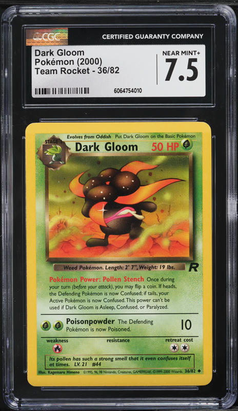 2000 Pokemon Team Rocket Dark Gloom #36 CGC 7.5 NRMT+