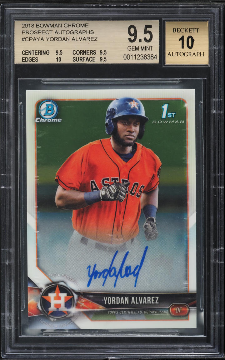 2018 Bowman Chrome Yordan Alvarez PROSPECT AUTO #CPA-YA BGS 9.5 GEM MINT