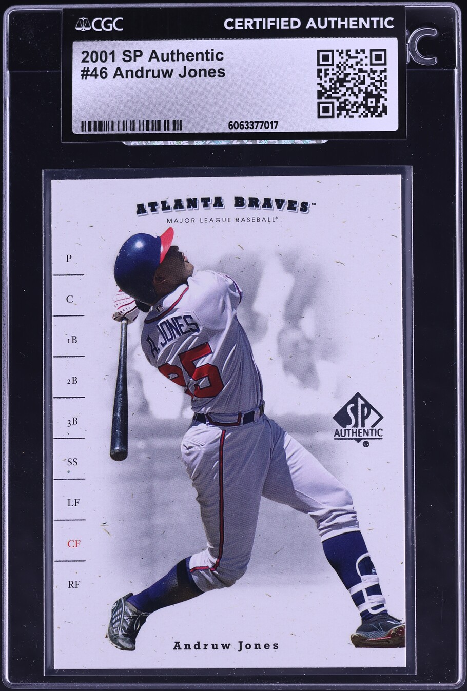 2001 SP Authentic Andruw Jones #46 CGC AUTH