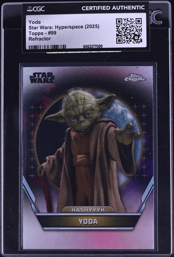 2025 Topps Chrome Star Wars Kashyyyk Green Refractor Yoda /99 #197