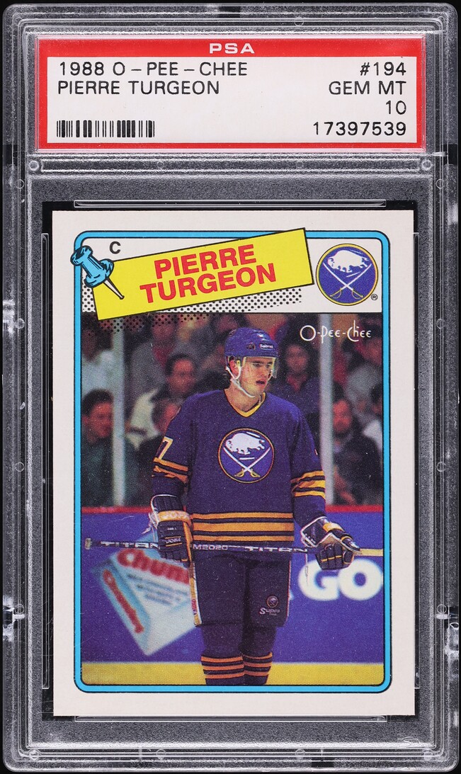 1988 O-Pee-Chee Hockey Pierre Turgeon ROOKIE #194 PSA 10 GEM MINT