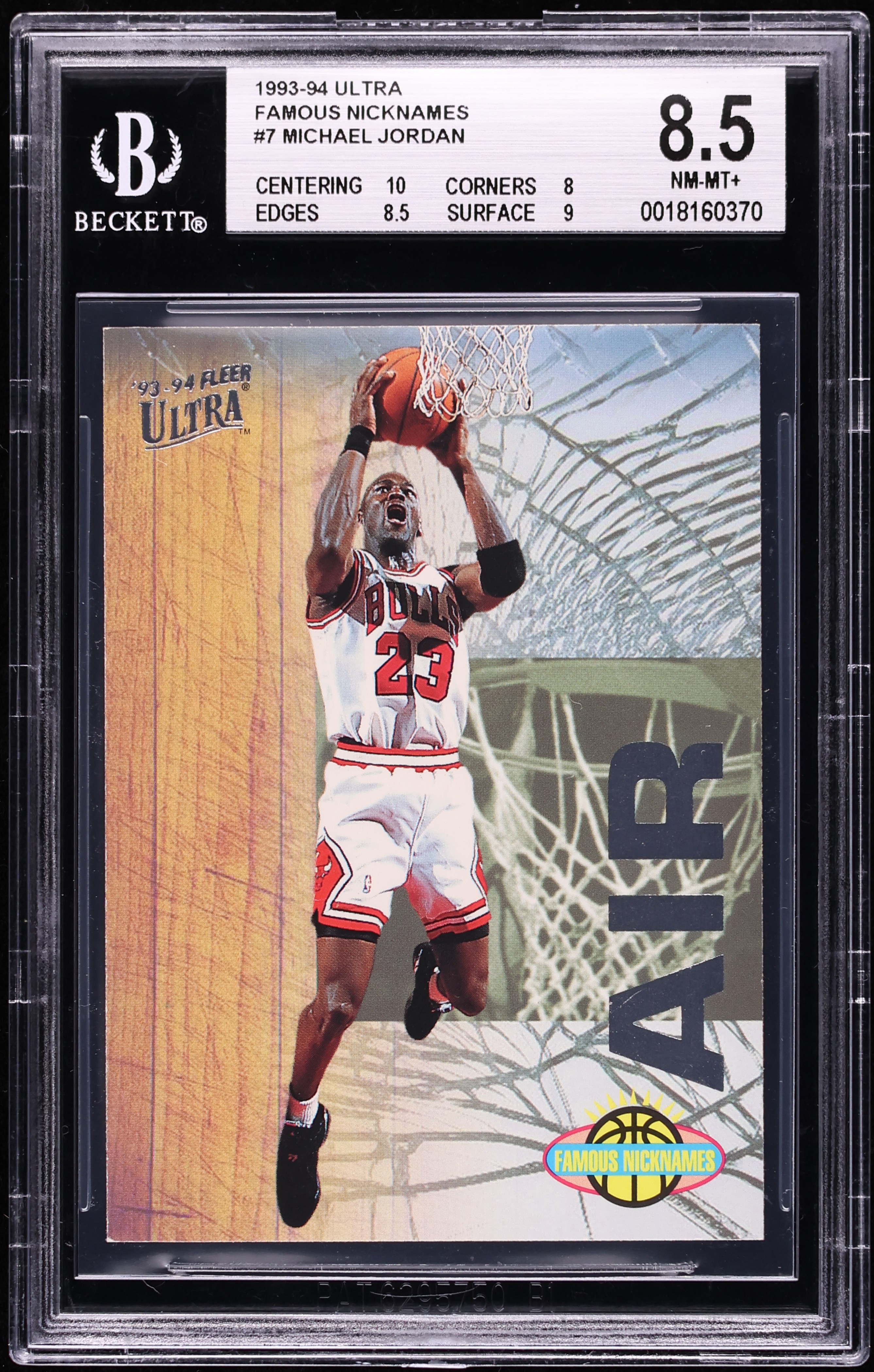 1993 Ultra Famous Nicknames Michael Jordan #7 BGS 8.5 NM-MT+ on 