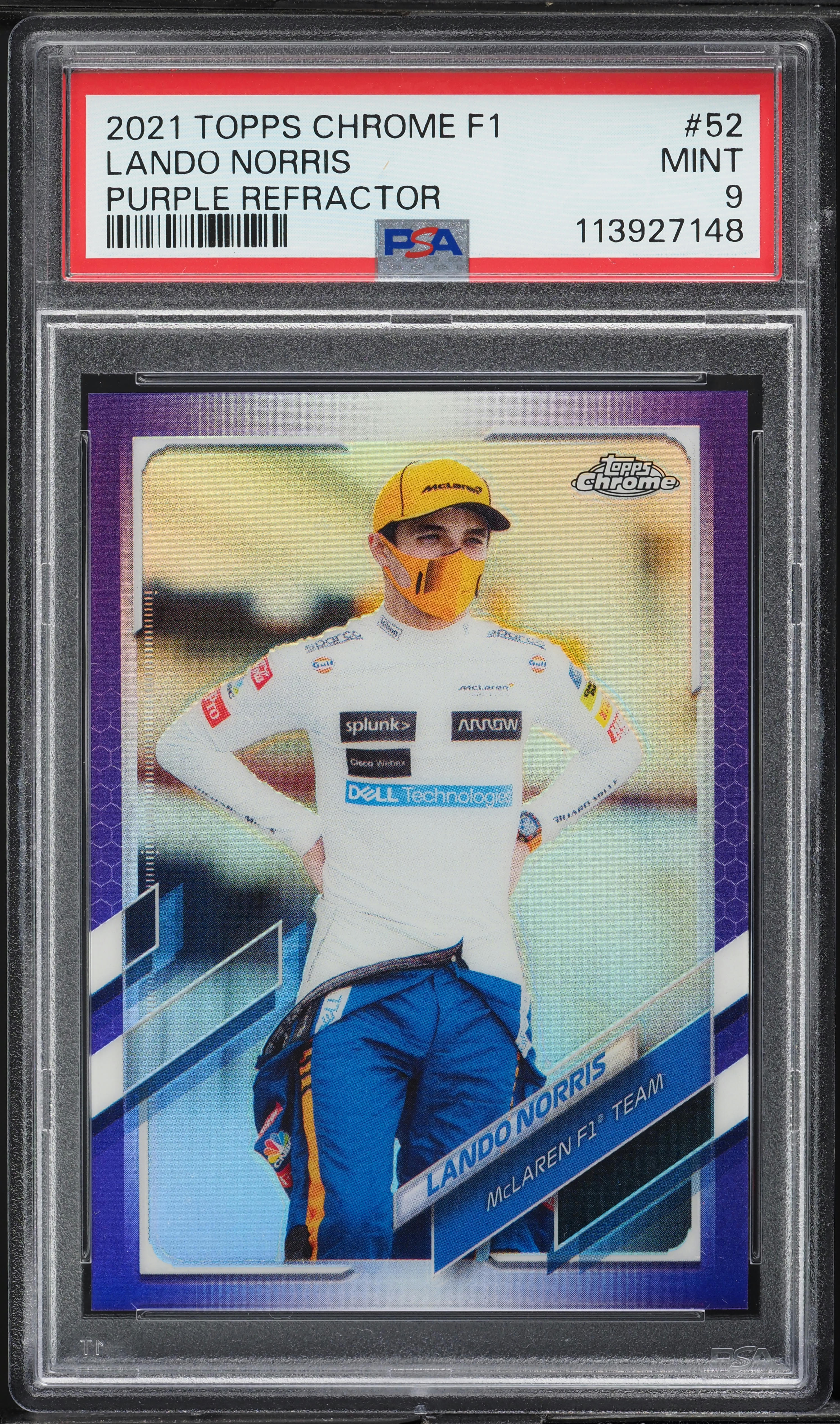 【PSA10】ル・マラン 2021 Topps Chrome Formula 1 F1 Purple Refractor Lando Norris /399