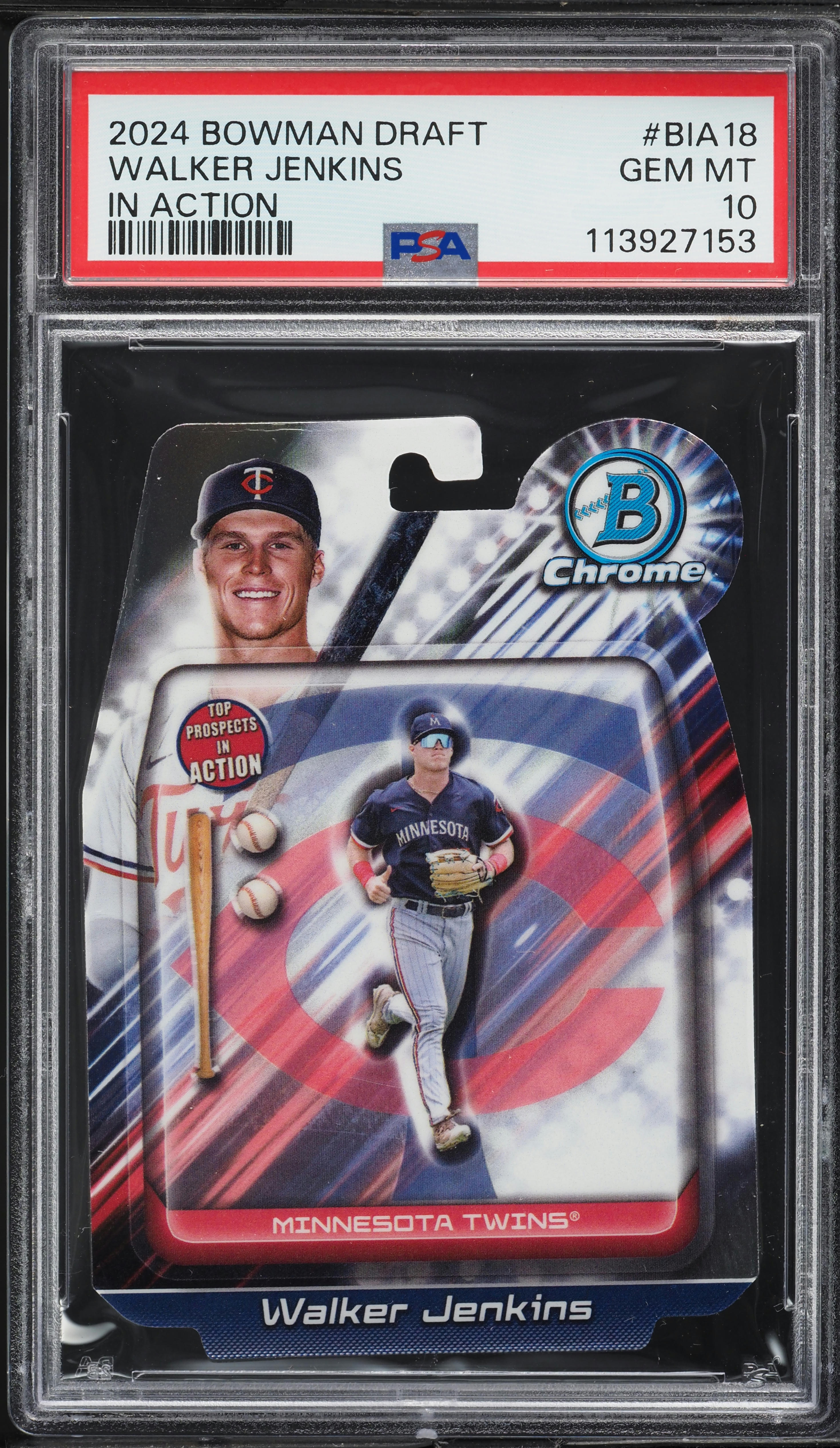 2024 Bowman Draft In Action Walker Jenkins PROSPECT #BIA-18 PSA 10 