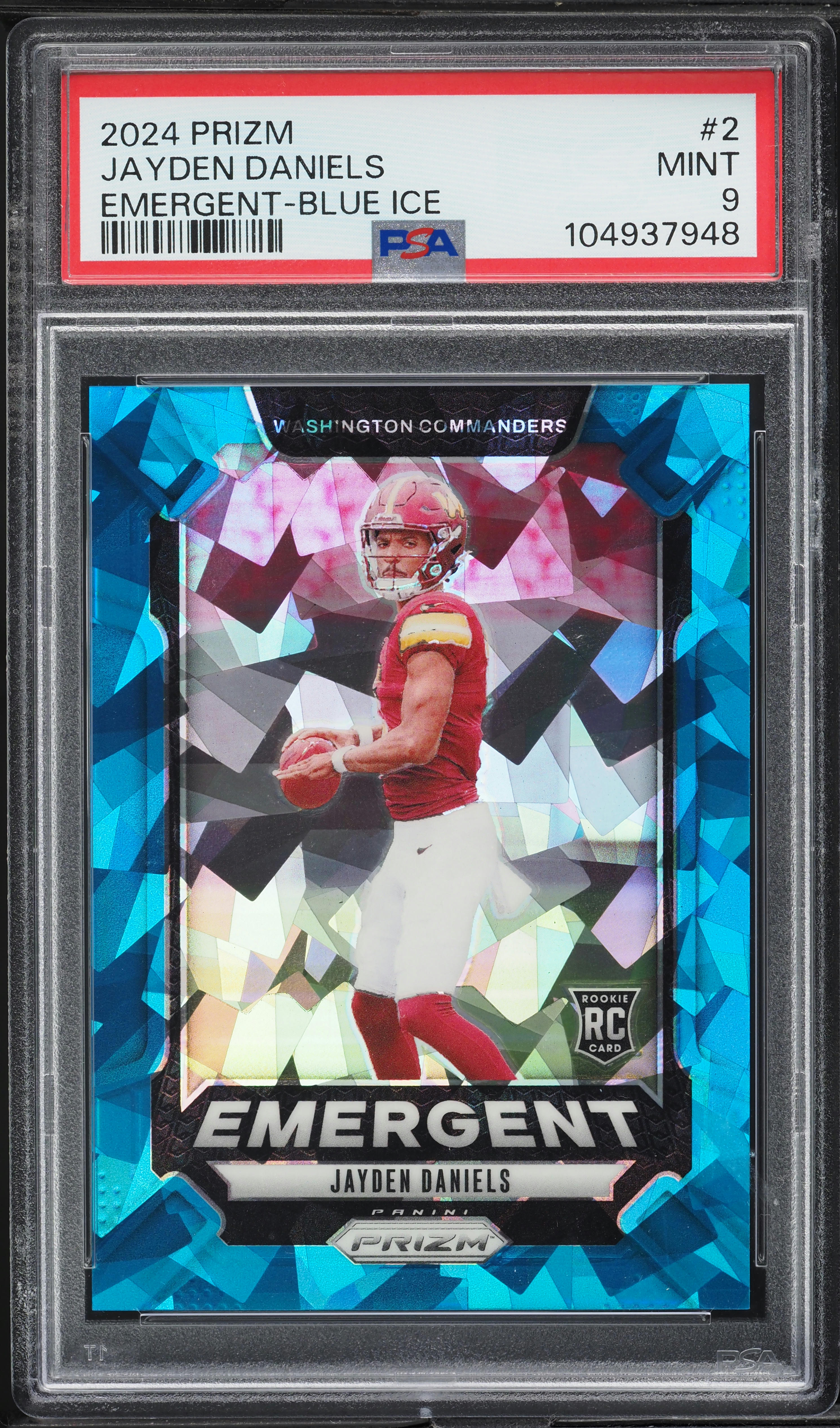 2024 Panini Prizm Emergent Blue Ice Jayden Daniels ROOKIE /99 #2