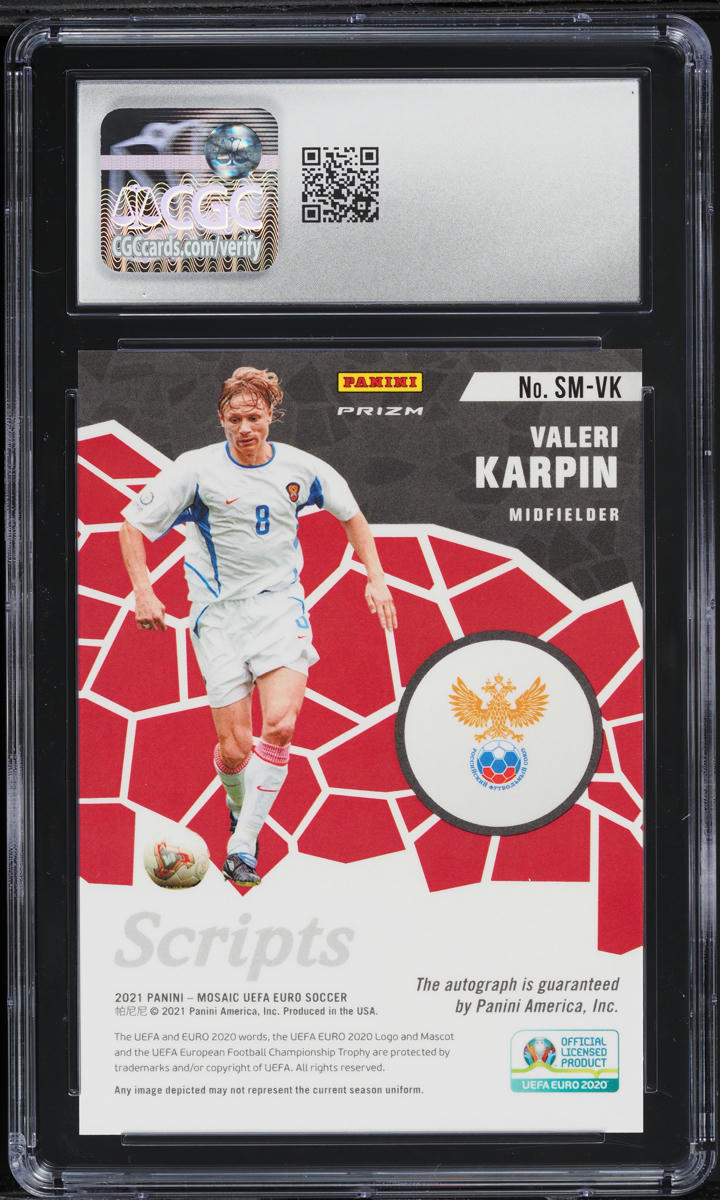 2021 Panini Mosaic UEFA Euro '20 Scripts Green Valeri Karpin AUTO
