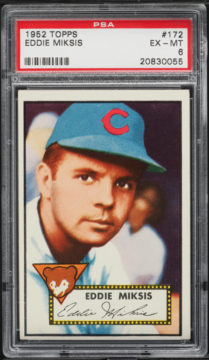 1952 Topps Eddie Miksis #172 PSA 6 EXMT