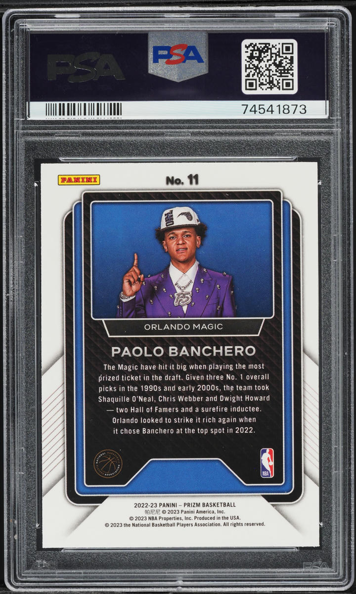 2022 Panini Prizm Luck Of The Lottery Paolo Banchero ROOKIE #11 PSA 10 GEM MINT