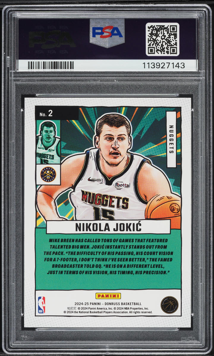 2024 Donruss Net Marvels Diamond Nikola Jokic #2 PSA 9 MINT on