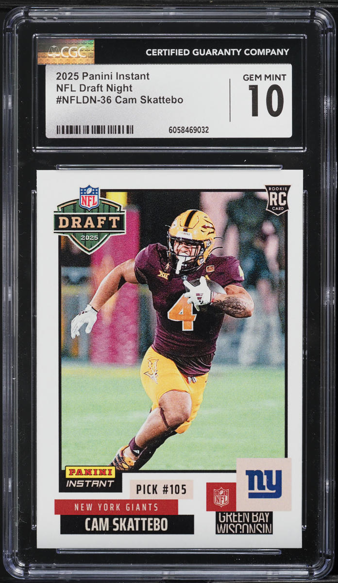 2025 Panini Instant NFL Draft Night Cam Skattebo ROOKIE #NFLDN-36 CGC 10 GEM