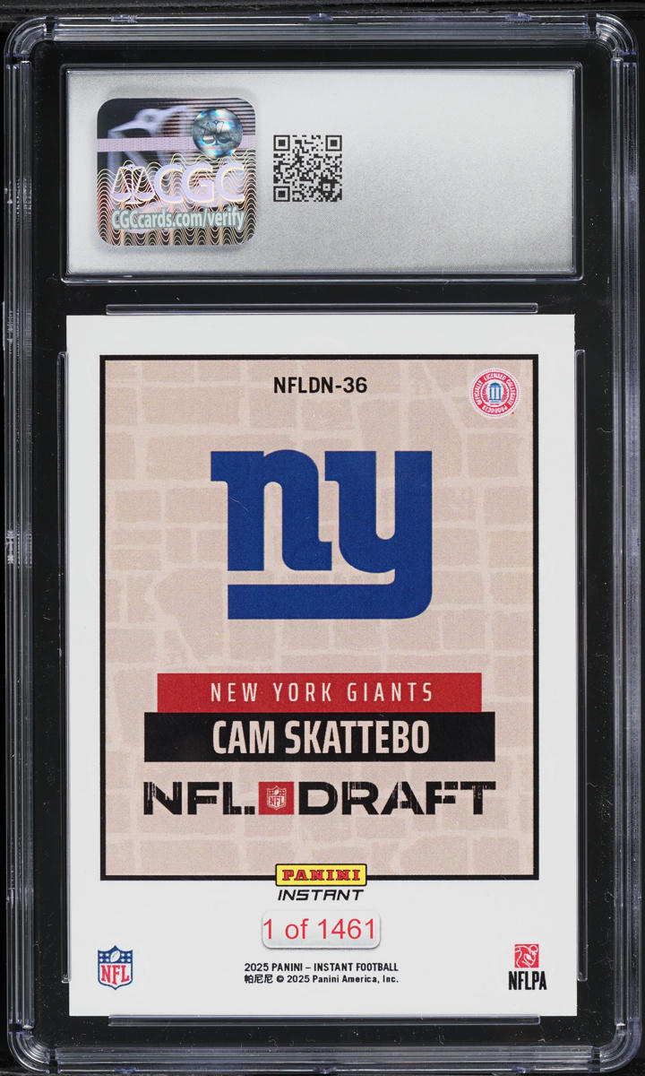 2025 Panini Instant NFL Draft Night Cam Skattebo ROOKIE #NFLDN-36 CGC 10 GEM