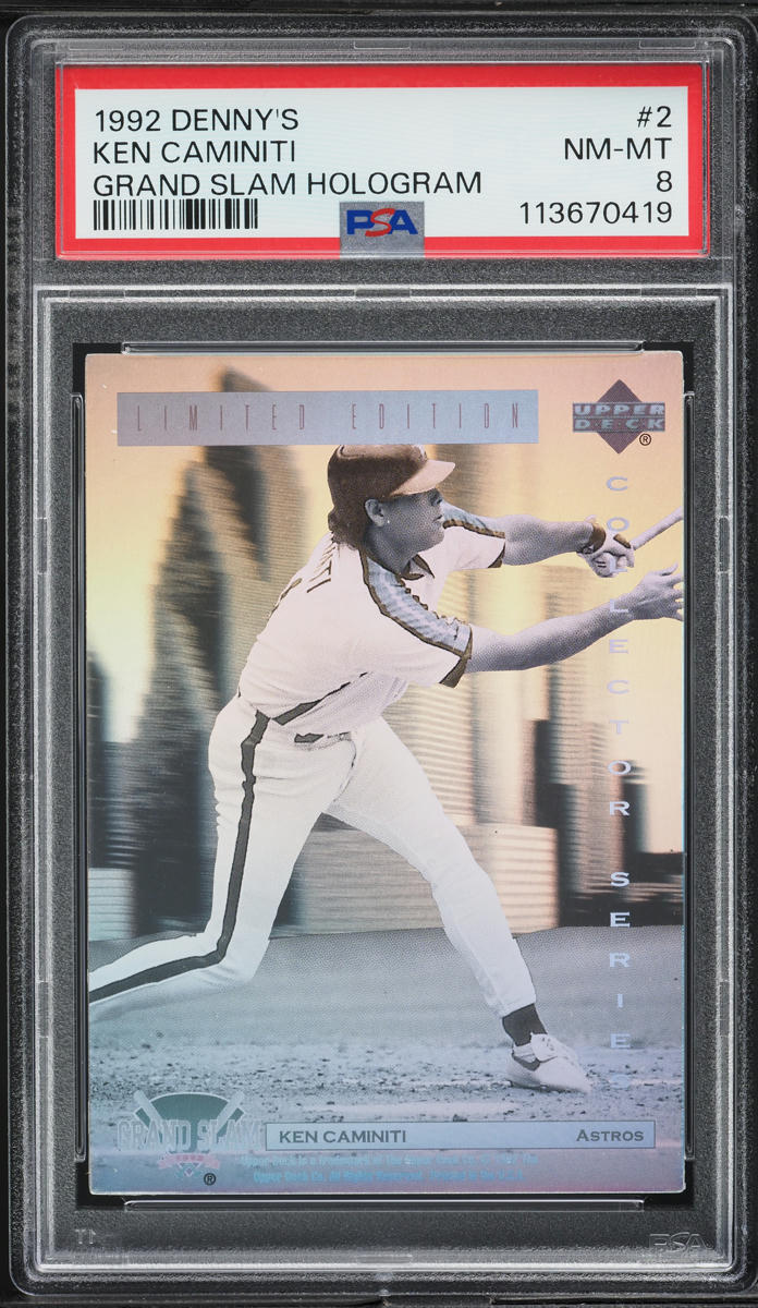 1992 Denny's Grand Slam Hologram Ken Caminiti #2 PSA 8 NM-MT