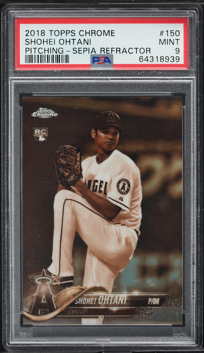 2018 Topps Chrome Sepia Refractor Shohei Ohtani ROOKIE #150 PSA 9