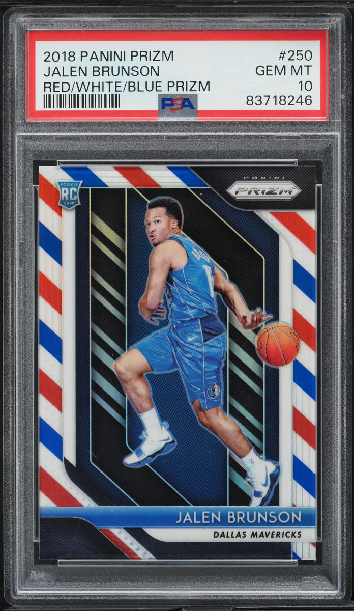 2018 Panini Prizm Red White Blue Jalen Brunson ROOKIE #250 PSA 10 GEM MINT