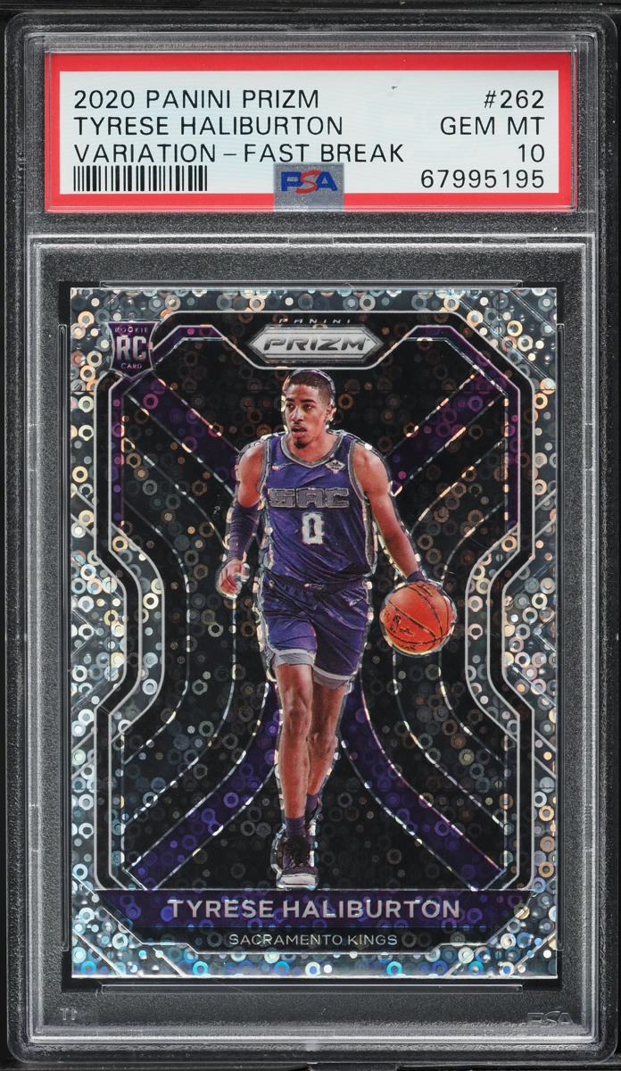 2020 Panini Prizm Variation Fast Break Tyrese Haliburton ROOKIE #262 PSA 10 GEM