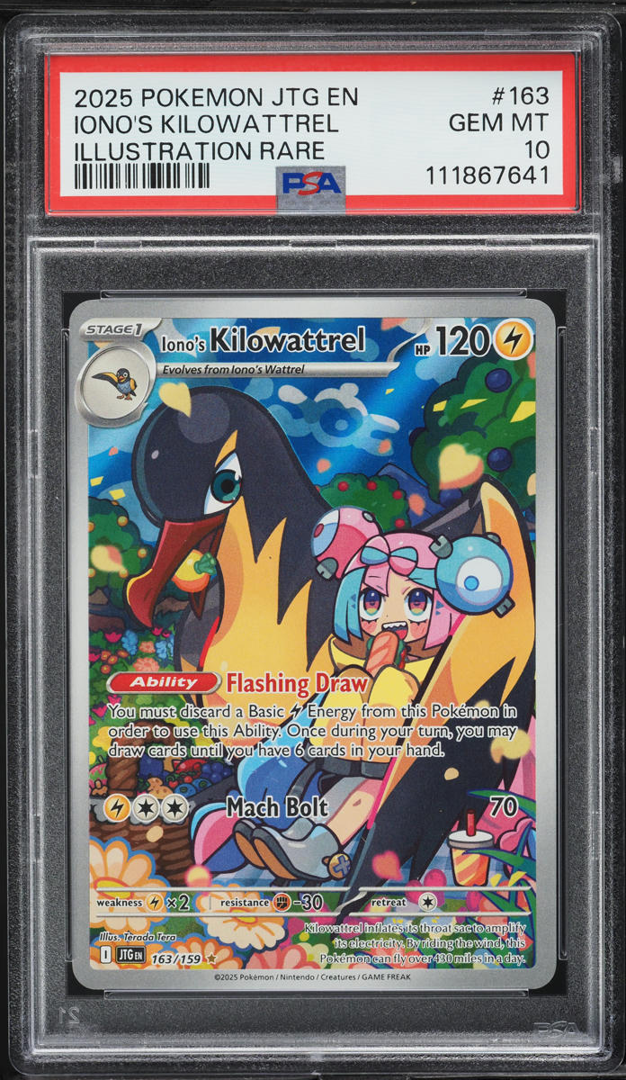 2025 Pokemon SV Journey Together IR Iono's Kilowattrel #163 PSA 10 GEM MINT