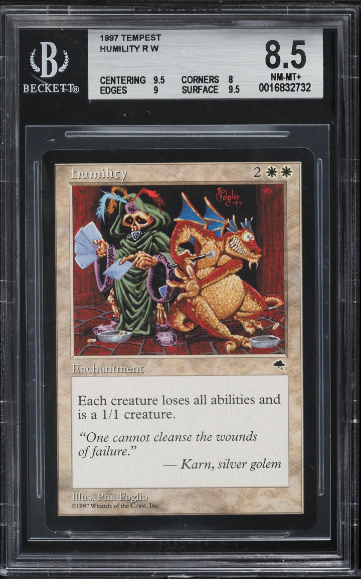 1997 Magic The Gathering MTG Tempest Humility R BGS 8.5 NM-MT+