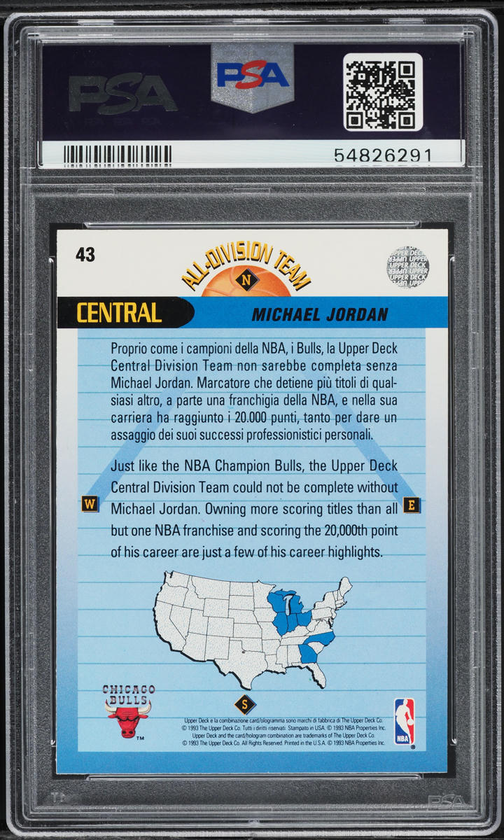1992 Upper Deck International Italian Michael Jordan #43 PSA 10 GEM MINT