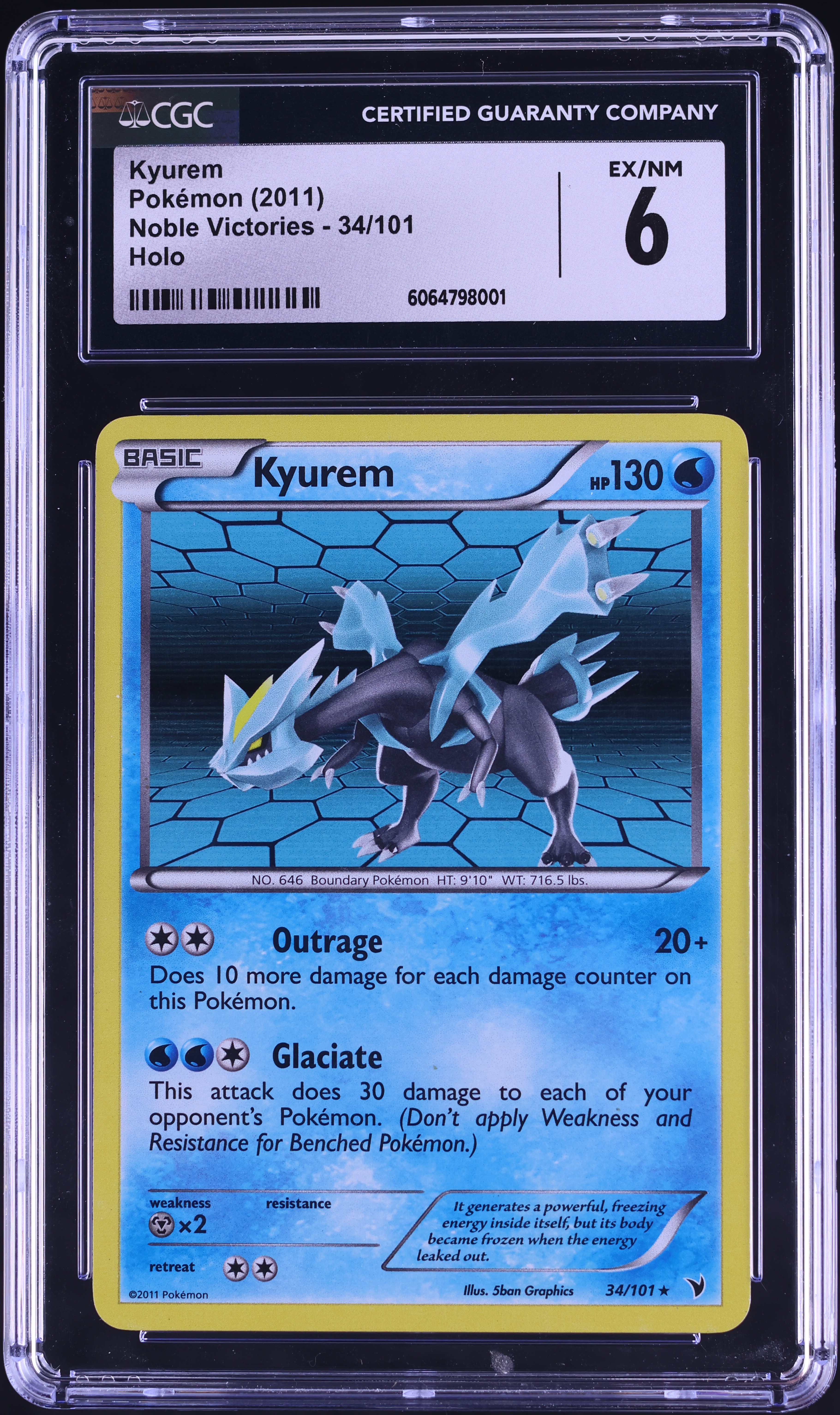Pokemon Black & White Noble Victories Rare Holo Kyurem #34