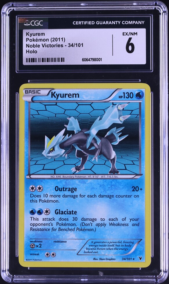Pokemon Black & White Noble Victories Rare Holo Kyurem #34