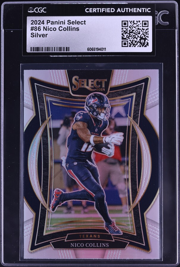 2024 Select Concourse Silver Prizm Nico Collins #86 CGC AUTH on