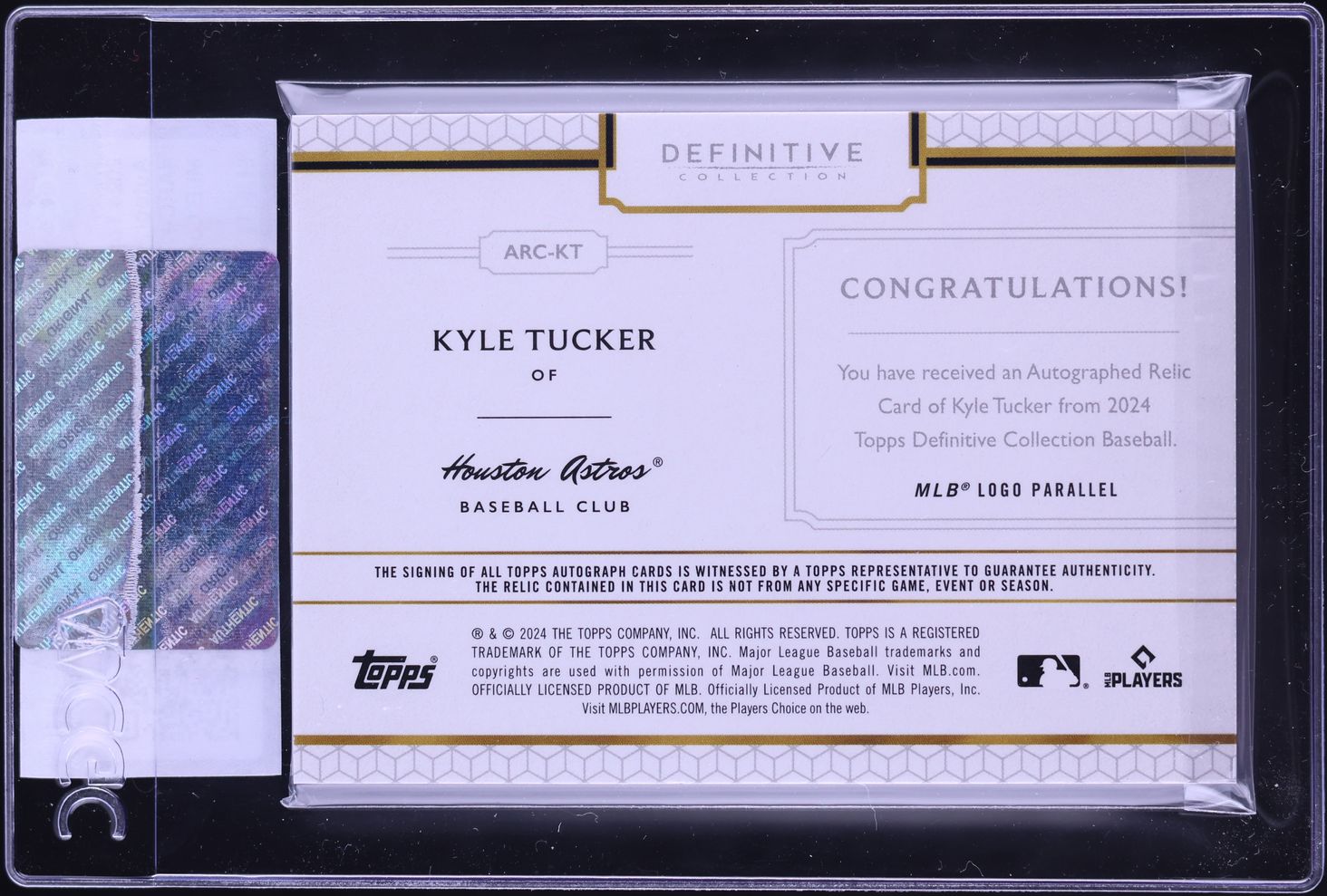 2024 Topps Definitive Coll. Red Kyle Tucker MLB LOGOMAN PATCH AUTO