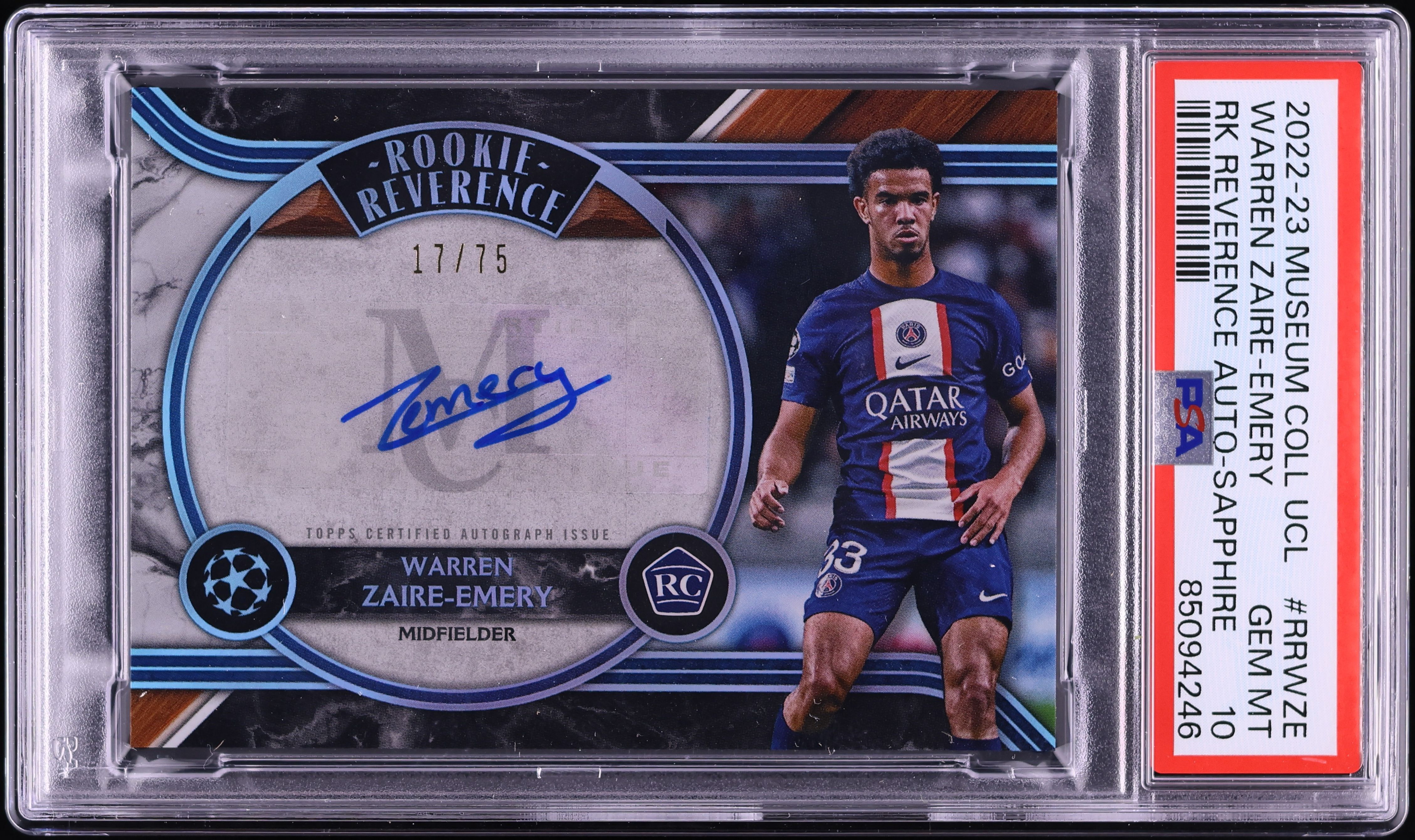 2022 Topps Museum Collection UEFA Sapphire Warren Zaire-Emery