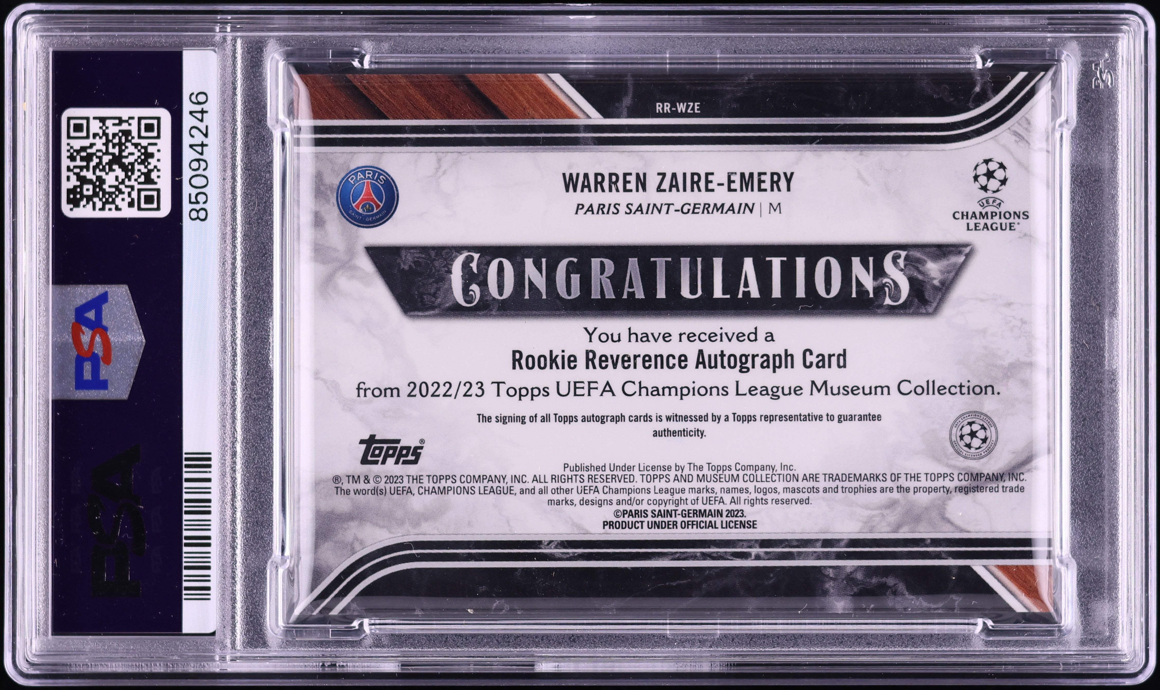 2022 Topps Museum Collection UEFA Sapphire Warren Zaire-Emery