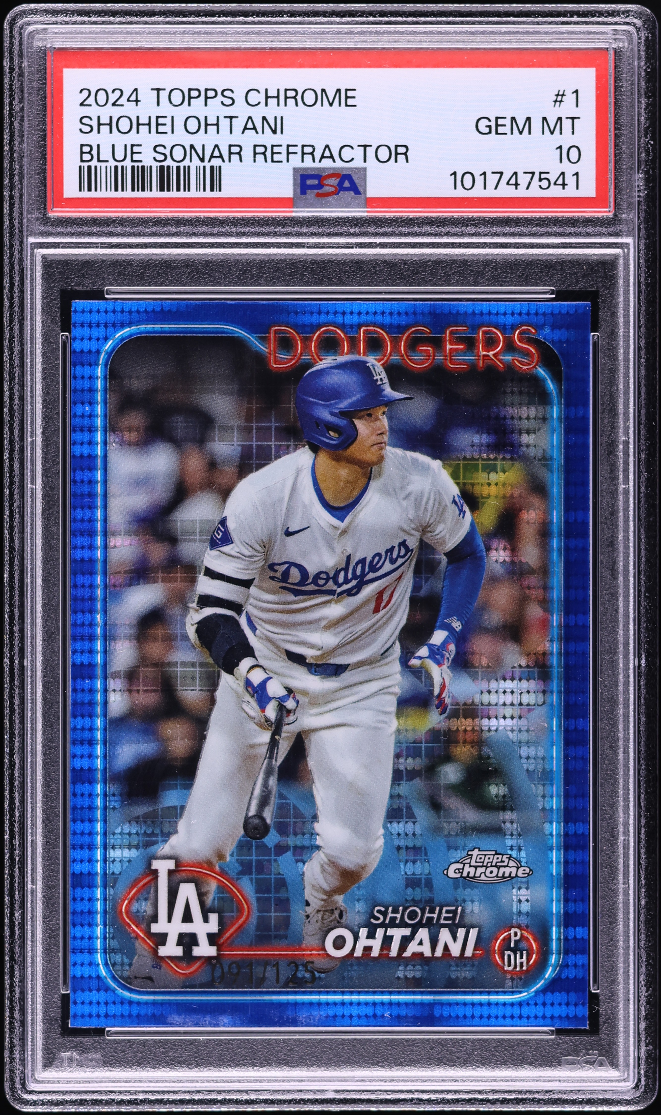 2024 Topps Chrome Blue Sonar Refractor Shohei Ohtani /125 #1 PSA
