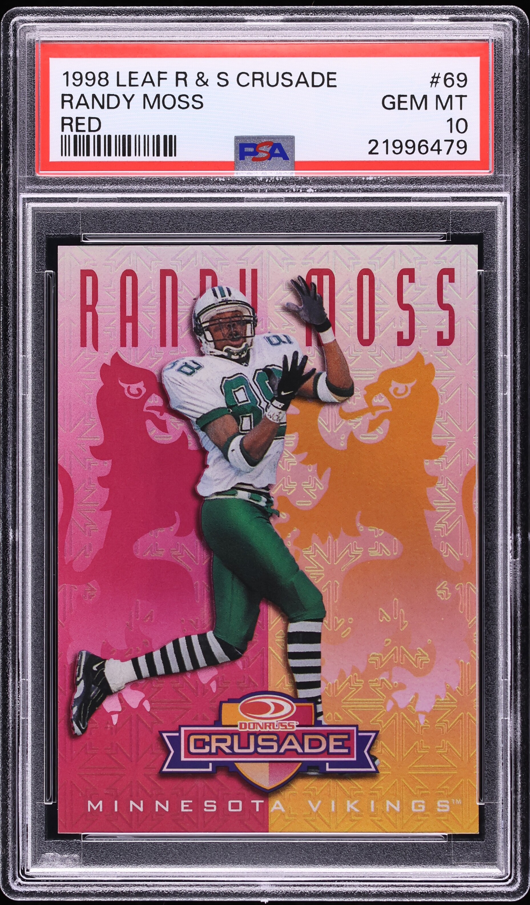 1998 Leaf Rookies & Stars Crusade Red Randy Moss ROOKIE /25 #69
