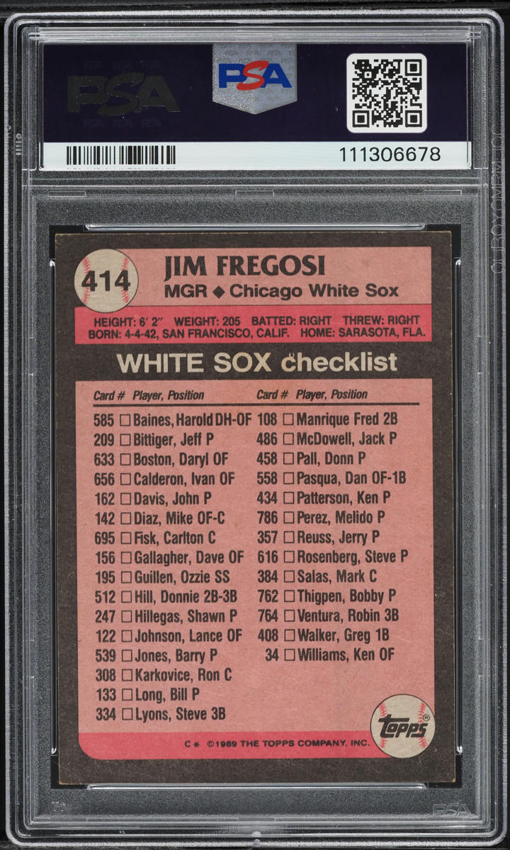 1989 Topps Jim Fregosi #414 PSA 8 NM-MT