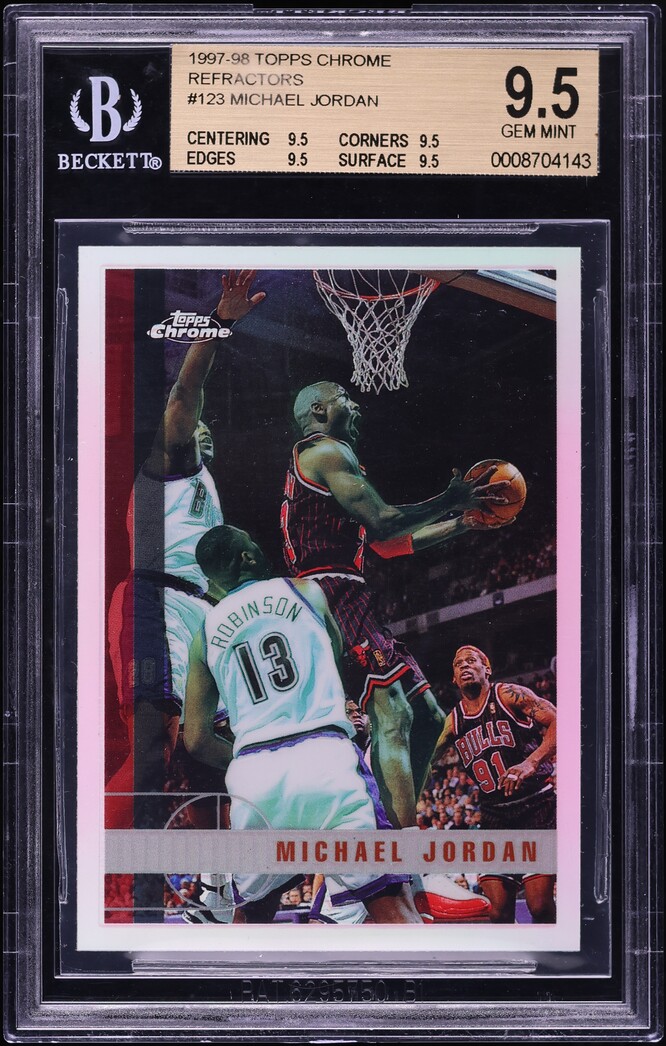 1997 Topps Chrome Refractor Michael Jordan #123 BGS 9.5 GEM MINT