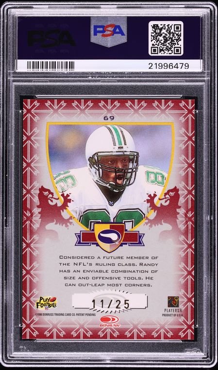 1998 Leaf Rookies & Stars Crusade Red Randy Moss ROOKIE /25 #69