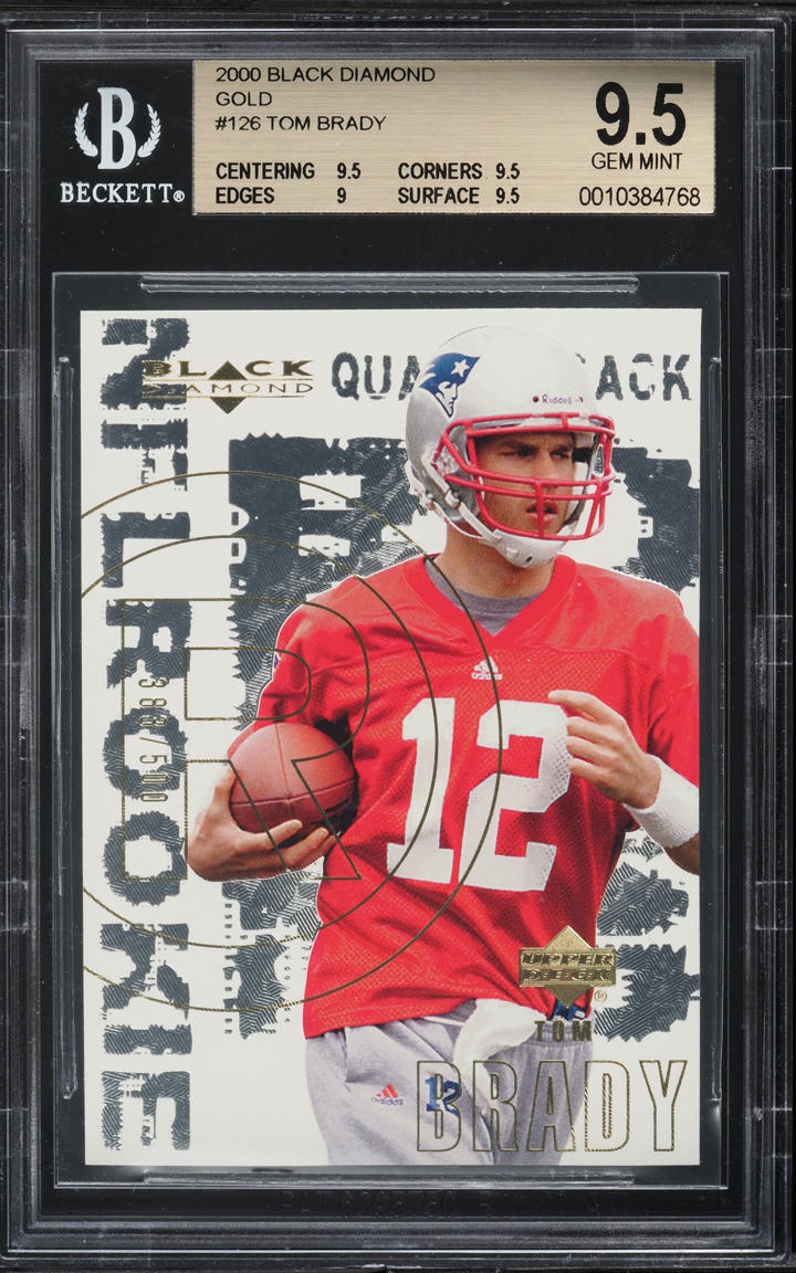 2000 Black Diamond Gold Tom Brady ROOKIE /500 #126 BGS 9.5 GEM MINT